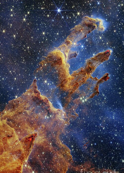 M16 Greeting Card featuring the photograph Pillars of Creation, JWST image by Science Photo Library