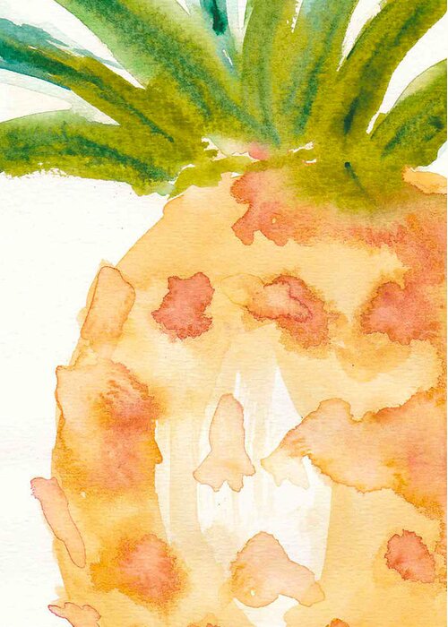 Pineapple Greeting Card featuring the painting Pina by Bonny Puckett
