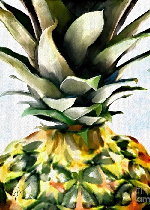 Pineapple Greeting Card featuring the painting Pineapple Dreams by Tammy Lee Bradley
