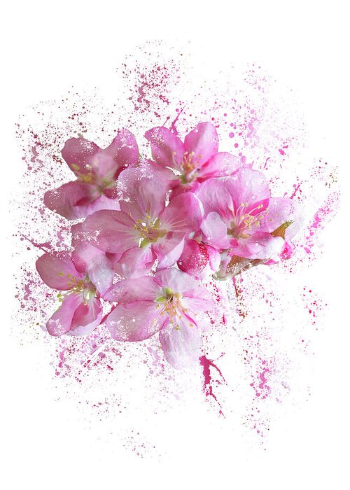 Easter Greeting Card featuring the mixed media Pink Blossoms by Moira Law