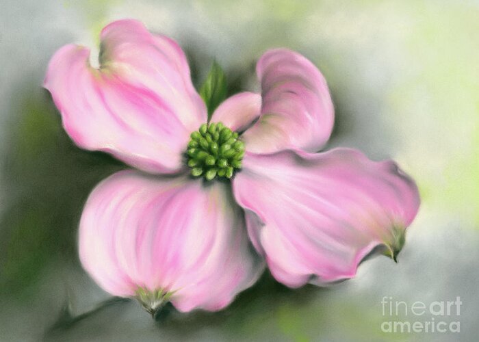 Botanical Greeting Card featuring the painting Pink Dogwood in Spring by MM Anderson