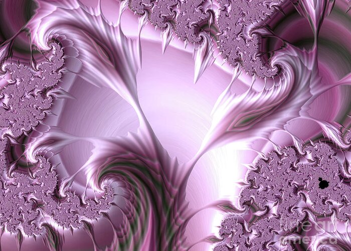 Fractal Greeting Card featuring the digital art Pink Flame by Elisabeth Lucas
