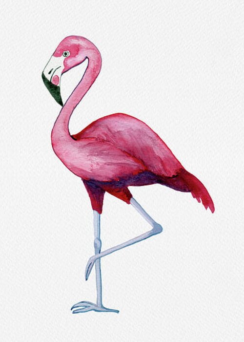 Flamingo Greeting Card featuring the painting Pink Flamingo by Michele Fritz