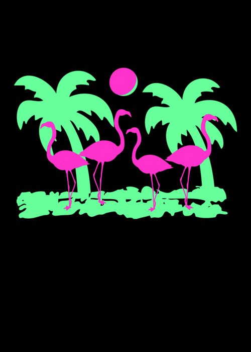Funny Greeting Card featuring the digital art Pink Flamingos by Flippin Sweet Gear