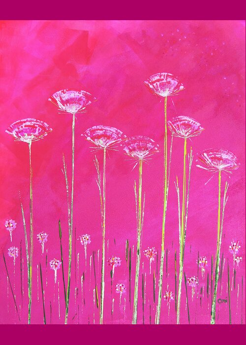 Flowers Greeting Card featuring the painting Pink Flowers by Corinne Carroll