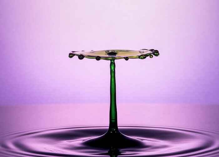 Waterdrop Greeting Card featuring the photograph Pink Perfect by Ari Rex