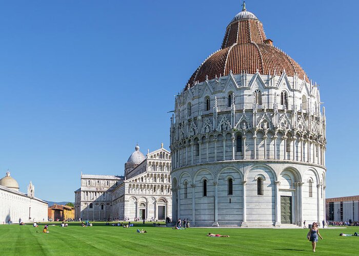 Pisa Greeting Card featuring the photograph Pisa Baptistery by Andrew Lalchan