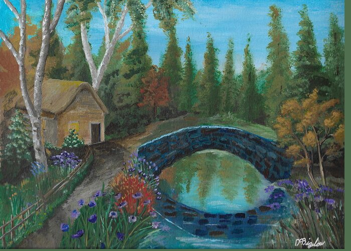 Woods Greeting Card featuring the painting Place in the woods by David Bigelow
