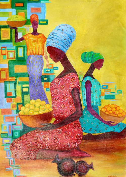 Africa Greeting Card featuring the painting Please Receive by Mahlet
