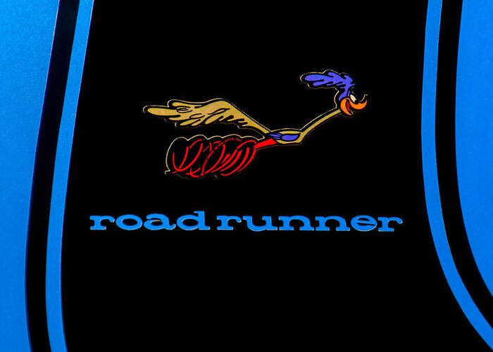 Roadrunner Logo Greeting Card featuring the photograph Plymouth Roadrunner Logo by Anthony Sacco