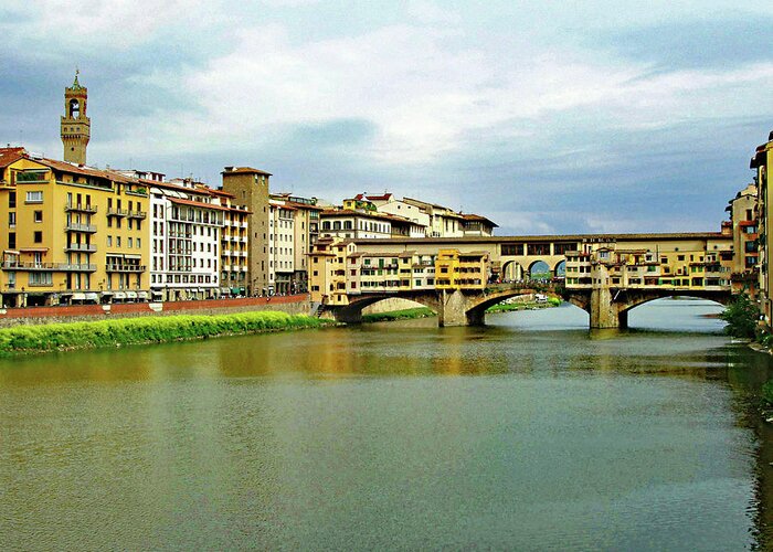 Ponte Vecchio Greeting Card featuring the photograph Ponte Vecchio 1 by Ellen Henneke