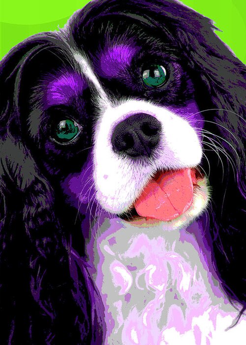 Dogs Greeting Card featuring the photograph PopART King Charles Caviler by Renee Spade Photography