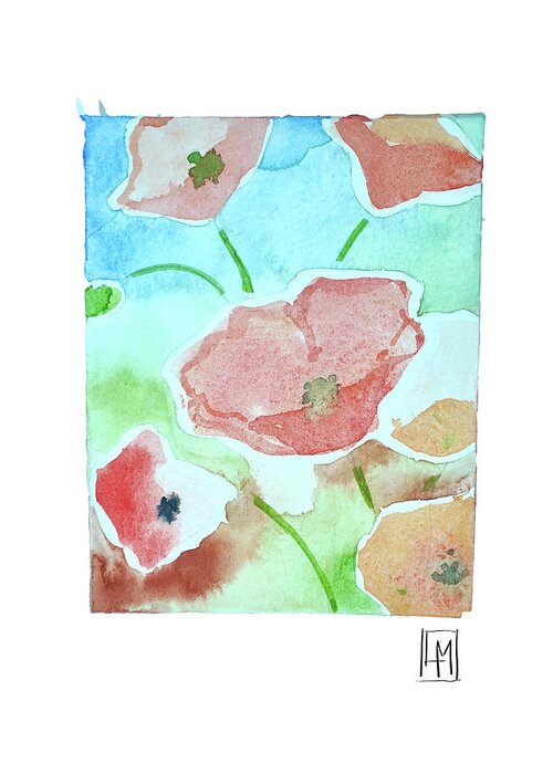 Flower Greeting Card featuring the painting Poppy's by Luisa Millicent
