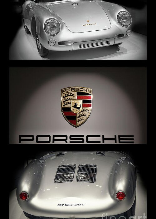 Porsche 550 Greeting Card featuring the photograph Porsche 550 Spyder triptych by Stefano Senise