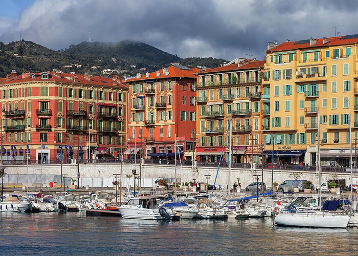 Nice Greeting Card featuring the photograph Port Lympia In City Of Nice In France by Artur Bogacki