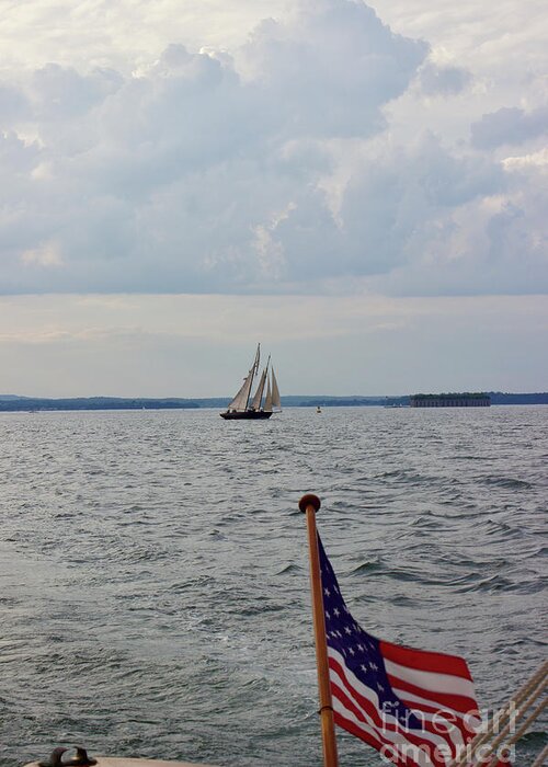  Greeting Card featuring the photograph Portland Schooner by Annamaria Frost