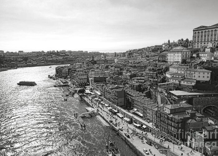 Porto Greeting Card featuring the photograph Porto and the Rio Douro river by Olivier Le Queinec