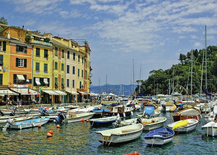 Resort Greeting Card featuring the photograph Portofino Harbor by Allen Beatty