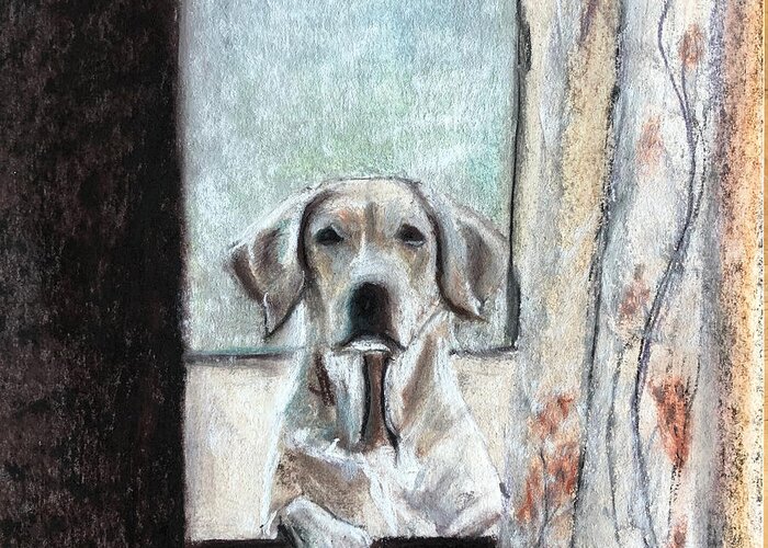 Dog Portrait Greeting Card featuring the pastel Portrait for RGD, no. 13 by Denny Morreale
