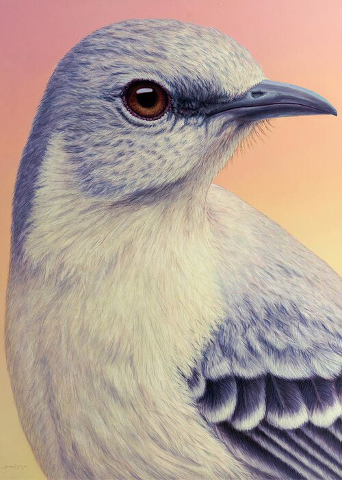 Mockingbird Greeting Card featuring the painting Portrait of a Mockingbird by James W Johnson