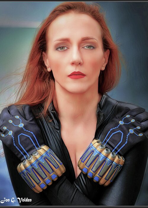 Black Widow Greeting Card featuring the photograph Portrait of the Black Widow by Jon Volden