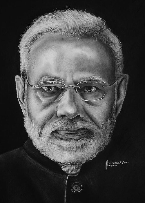 Narendra Modi Pic Drawing - Drawing Skill
