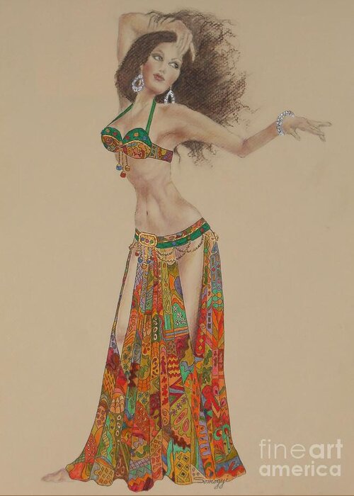Dance Pose Greeting Card featuring the drawing Pose Perfection No.2 by Jayne Somogy