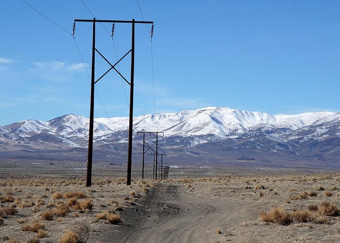 Hi Mountain Desert Greeting Card featuring the photograph Power Lines by Brent Knippel