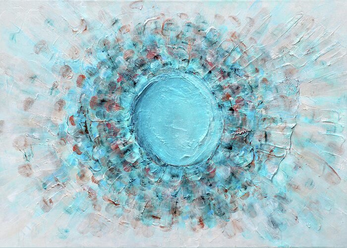 Blue Abstract Greeting Card featuring the painting Precious Life by Belinda Capol