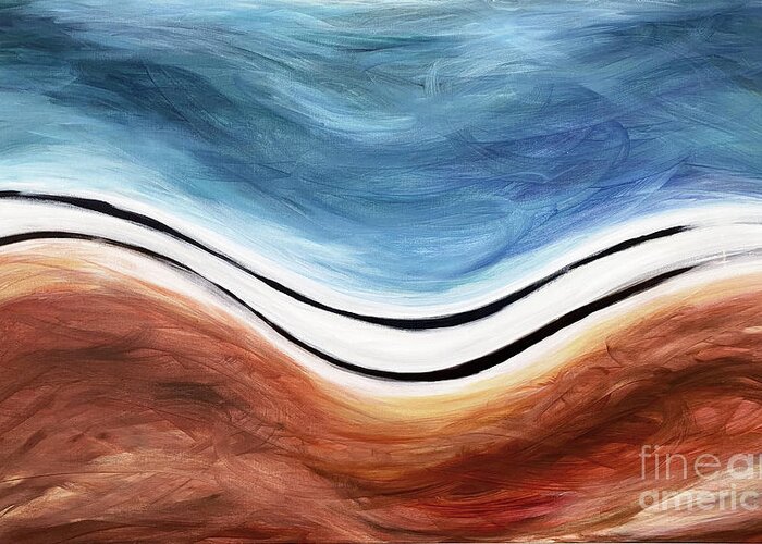 Abstract Greeting Card featuring the painting Precipice by Pamela Schwartz