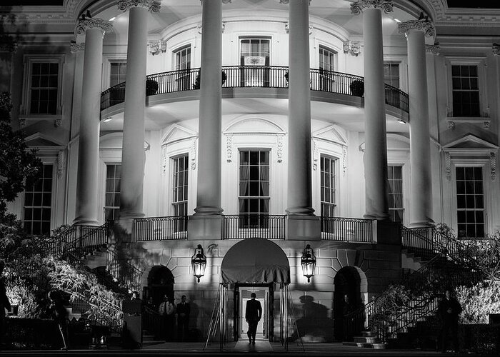 Barack Obama Greeting Card featuring the photograph President Obama Entering The White House - 2012 by War Is Hell Store