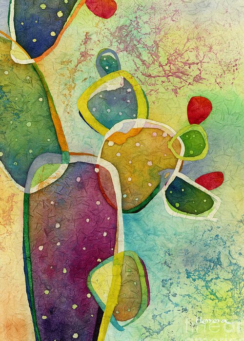 Cactus Greeting Card featuring the painting Prickly Pizazz 5 by Hailey E Herrera