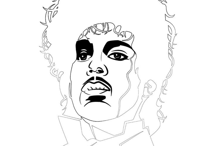 Prince Greeting Card featuring the digital art Prince by Naxart Studio