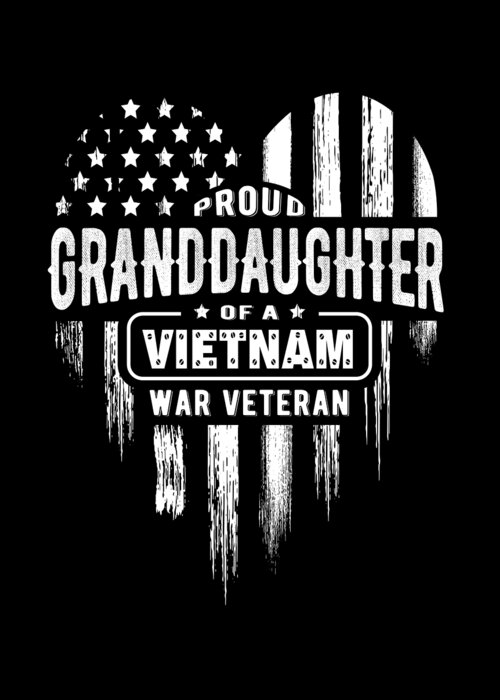 Proud Granddaughter Vietnam Vet Grandpa Veteran USA Flag Greeting