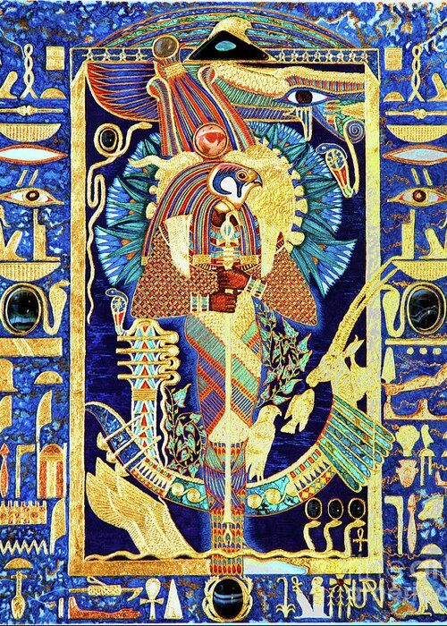 Ptah Greeting Card featuring the mixed media Ptah-Sokar-Ausir Lord of the Secret Shrine by Ptahmassu Nofra-Uaa