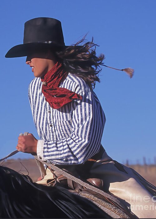 Cowgirl Greeting Card featuring the photograph Pure Determination by Don Schimmel