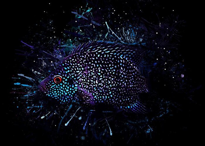 Purple And Blue Texas Cichlid Greeting Card For Sale By Scott Wallace Digital Designs