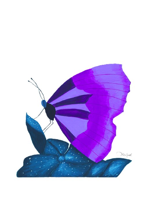 Watercolor Greeting Card featuring the painting Purple Butterfly by Lisa Senette
