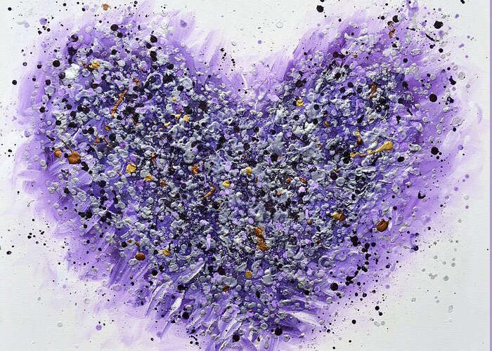 Heart Greeting Card featuring the painting Purple Heart by Amanda Dagg