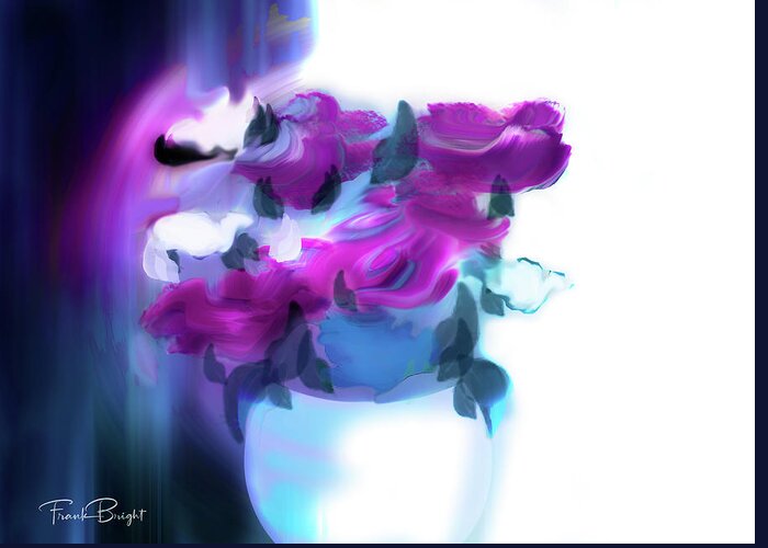 Flowers Greeting Card featuring the digital art Magenta Roses and White by Frank Bright