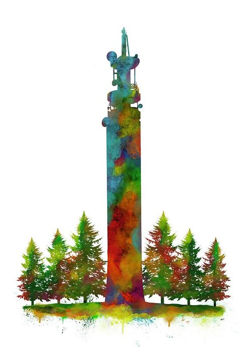 Cannock Chase Greeting Card featuring the painting Pye Green Tower by Mark Taylor