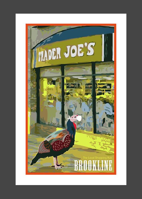 Brookline Greeting Card featuring the digital art Quarantine Shopping by Caroline Barnes