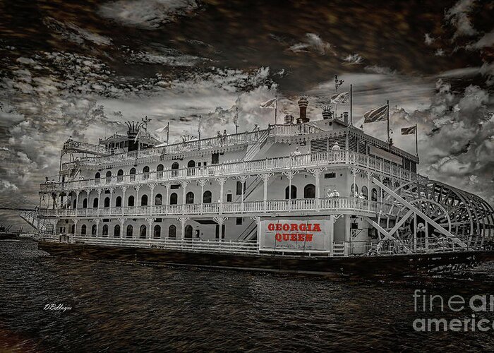 Boats Greeting Card featuring the photograph Queen of Savannah Georgia Photo-Art by DB Hayes