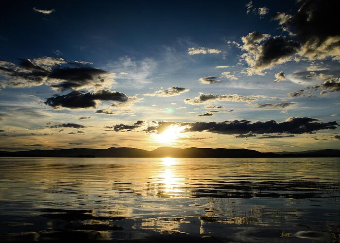 Montana Greeting Card featuring the photograph Quiet Flathead Sunset by Tara Krauss