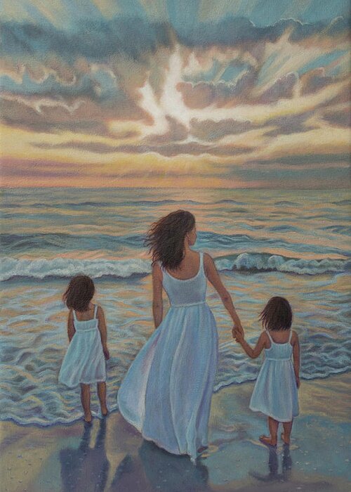 Sunset Greeting Card featuring the painting Radiance by Holly Kallie