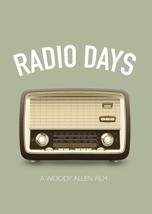 Movie Poster Greeting Card featuring the digital art Radio Days - Alternative Movie Poster by Movie Poster Boy