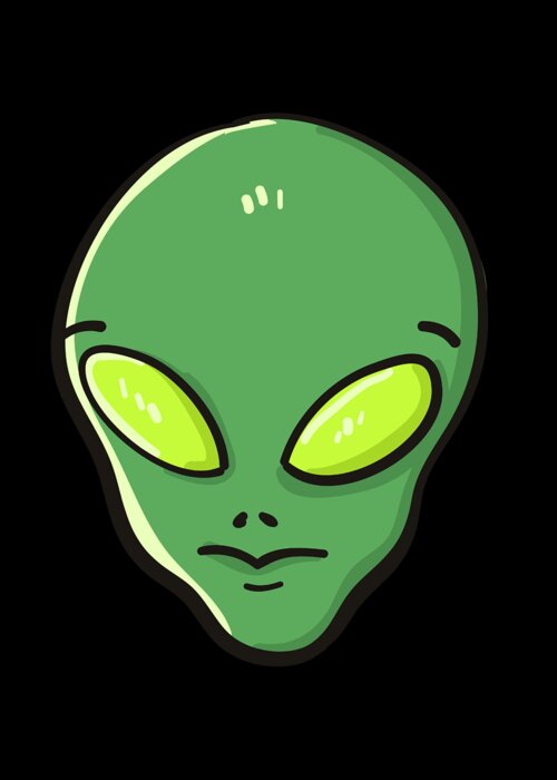Aliens Greeting Card featuring the digital art Raid Area 51 Alien Head by Flippin Sweet Gear