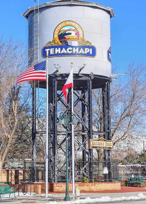 Water Tower Greeting Card featuring the photograph Railroad Park Tehachapi California by Floyd Snyder
