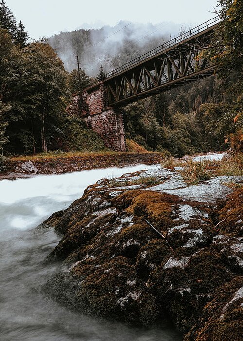 Transmission Greeting Card featuring the photograph Railway bridge in Gesause National Park by Vaclav Sonnek