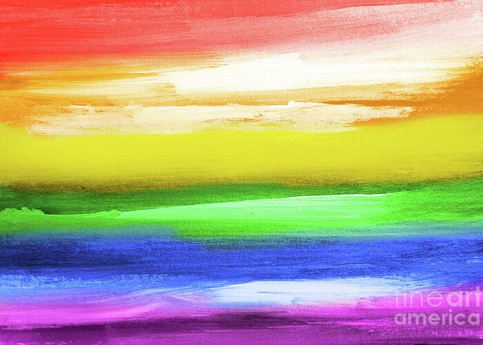 Rainbow Greeting Card featuring the painting Rainbow flag by Delphimages Flag Creations